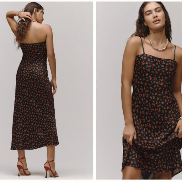 New with tag unworn Anthropologie Tilda Satin Midi Slip Dress.Small. Retail $118 - Picture 6 of 11